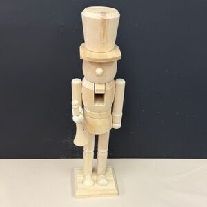 Make Market Wooden Nutcracker Soldier Figurine - Natural Wood 14 inch new diy